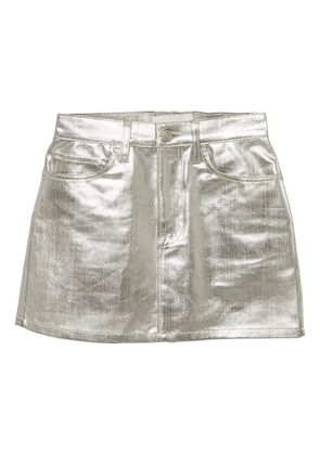 FRAME pre-owned metallic denim skirt - Silver