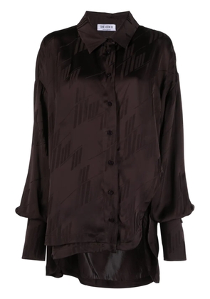 The Attico Diana cut-out asymmetric shirt - Brown