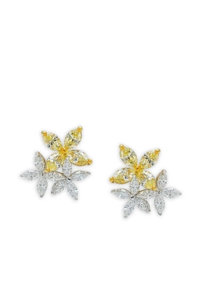 Azzaro white gold Three Flower diamond earrings - Silver