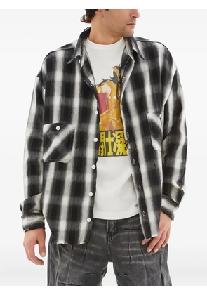 SAINT MXXXXXX checked frayed shirt - Black