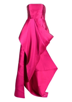 Solace London The Raya draped satin gown - Pink