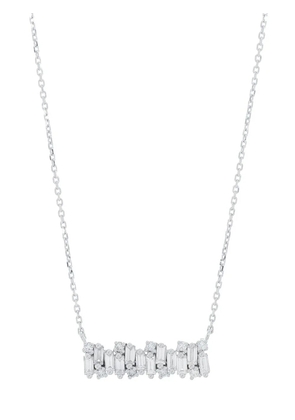 Suzanne Kalan 18kt white gold diamond-bar necklace