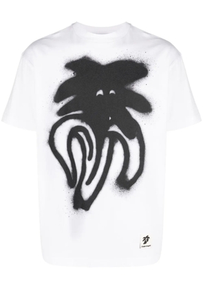Palm Angels spray logo-print cotton T-shirt - White