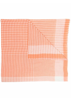Faliero Sarti check pattern scarf - Orange