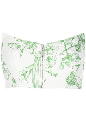 Leo Lin floral-print cotton top - White
