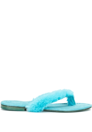 Madison.Maison Ivanka artificial fur thong sandal - Blue