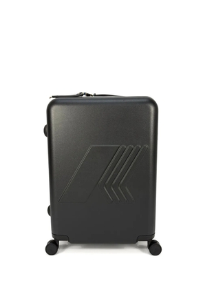 K-Way embossed-logo four-wheel luggage - Black