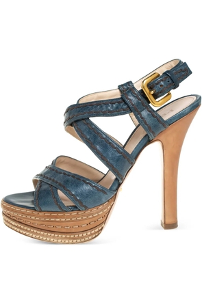 Prada Pre-Owned 120mm platform cross-strap sandals - Black