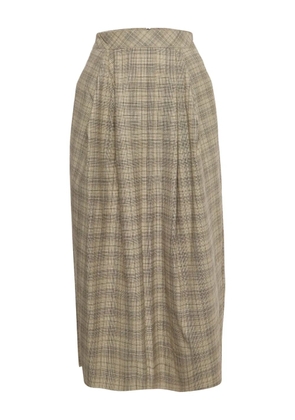 Roksanda pleated plaid skirt - Brown