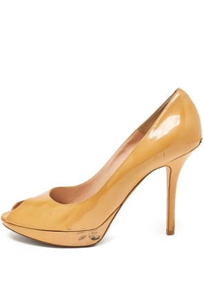 Christian Dior Pre-Owned 115mm peep-toe heeled pumps - Yellow