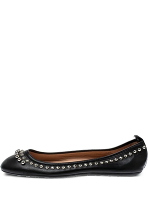 Tod's Vintage stud-detail leather ballet flats - Black