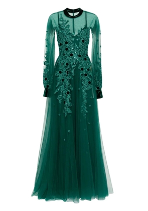 Saiid Kobeisy embroidered tulle dress - Green