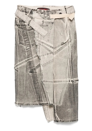 Ottolinger denim wrap midi skirt - Black