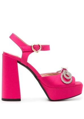 Love Moschino 130mm logo-plaque bow sandals - Pink