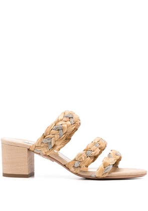 Aquazzura 50mm Costiera Crystal sandals - Neutrals
