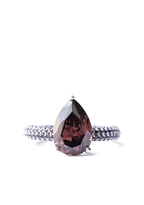 Izabel Display pear-cut zirconia ring - Brown