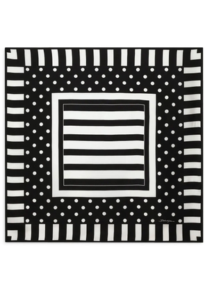 Dolce & Gabbana striped silk scarf - Black