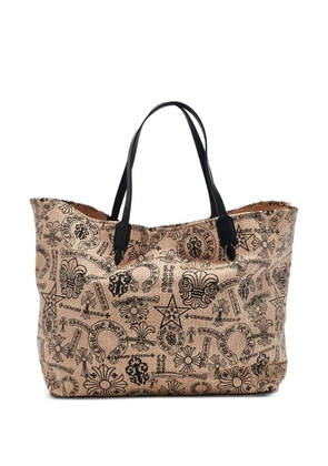 Chrome Hearts stencil-monogram cross tote bag - Neutrals