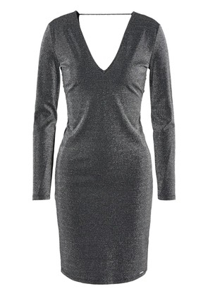 Armani Exchange open-back v-neck dress - Silver