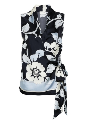 P.A.R.O.S.H. Fantasia silk wrap blouse - Blue