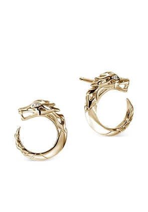 John Hardy 14K yellow gold Naga diamond earrings