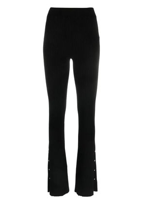 DONDUP high-waisted ribbed-knit trousers - Black
