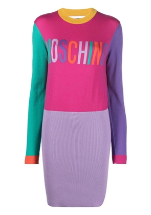 Moschino intarsia logo-knit sweater dress - Pink