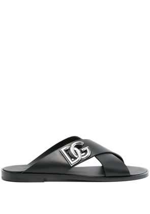 Dolce & Gabbana DG-logo leather sandals - Black