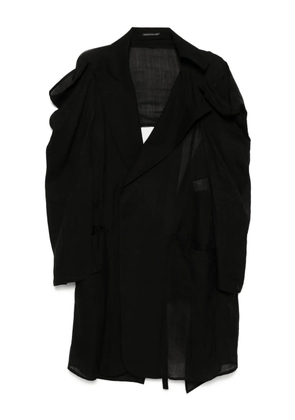 Yohji Yamamoto twill belted blazer - Black