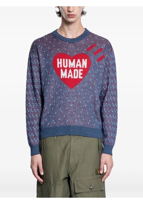 Human Made heart-intarsia jumper - Blue