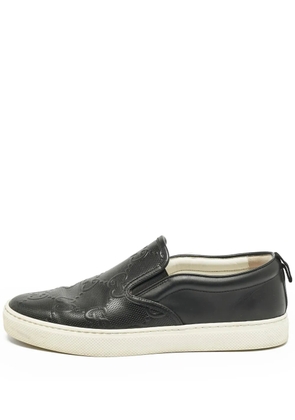 Gucci Pre-Owned leather slip-on sneakers - Black