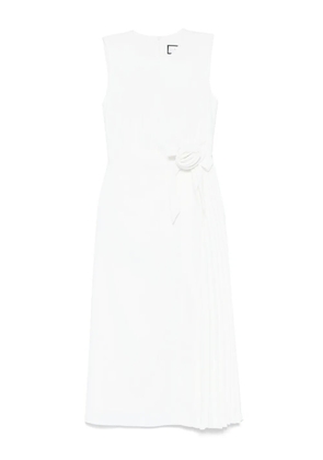 NISSA pleat-detailed midi dress - White