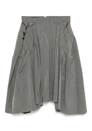 pushBUTTON square pleated skirt - Grey