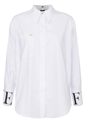 Elisabetta Franchi logo-print cotton shirt - White