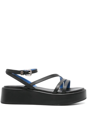 Tommy Hilfiger strappy leather platform sandals - Black
