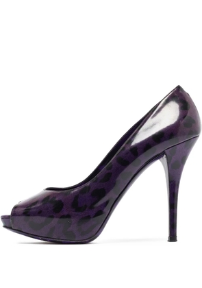Dolce & Gabbana Pre-Owned 120mm leopard-print pumps - Purple