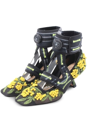 Christian Dior Pre-Owned x Roger Vivier 50mm Mimosa floral-embellished pumps - Black