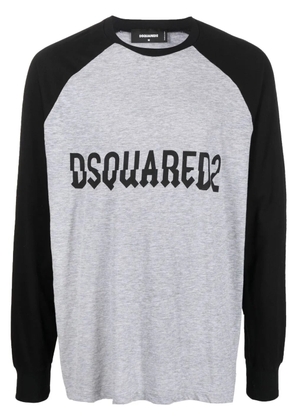 DSQUARED2 logo-print long-sleeve T-shirt - Grey