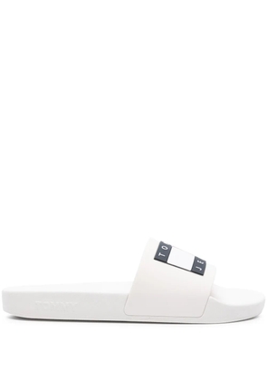 Tommy Jeans Flag-logo pool slides - Neutrals