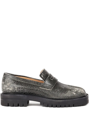 Maison Margiela Taby County crackled loafers - Black