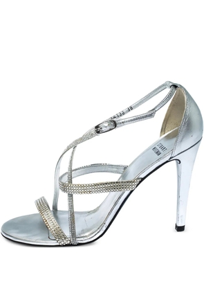 Stuart Weitzman Pre-owned 105mm crystal-embellished sandals - Silver