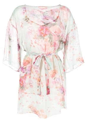 TWINSET floral-print belted dress - Green
