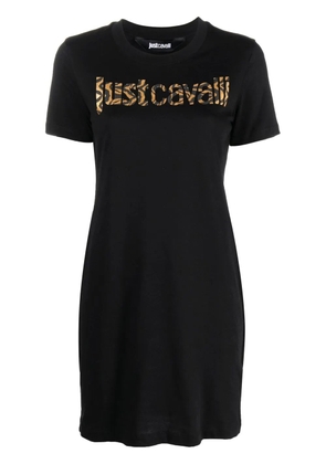 Just Cavalli animal-print logo T-shirt dress - Black