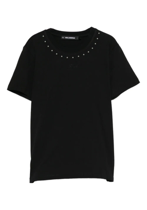 Karl Lagerfeld stud-embellished crew-neck T-shirt - Black