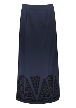 Yves Salomon embroidered maxi skirt - Blue