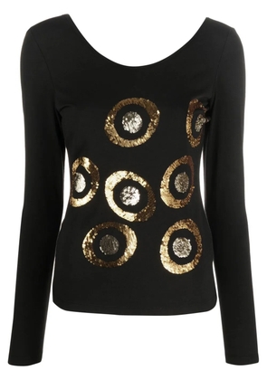 Versace Pre-Owned 2000s sequinned long-sleeved top - Black