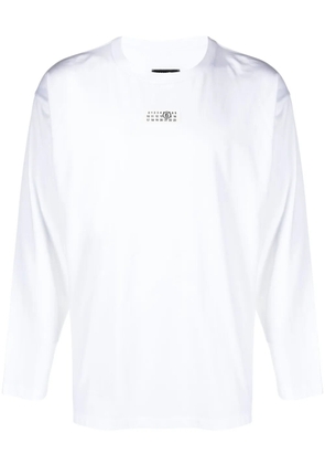 MM6 Maison Margiela numbers motif-patch long-sleeve T-shirt - White