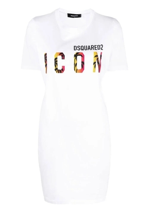 DSQUARED2 Icon Sunset Palm T-shirt dress - White