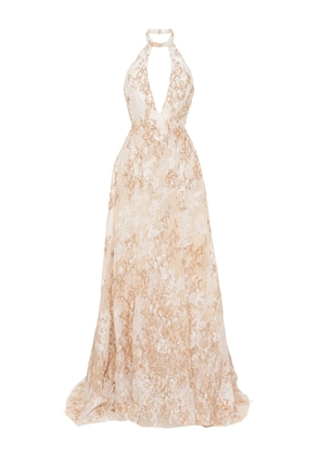 Saiid Kobeisy embroidered maxi dress - Gold