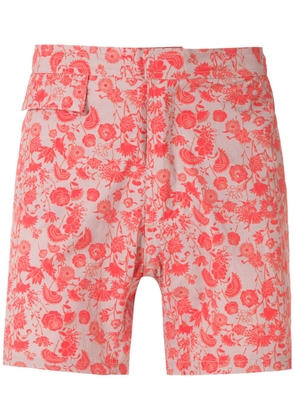 Amir Slama Floral tactel shorts - Red